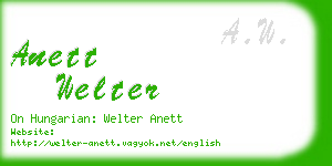 anett welter business card